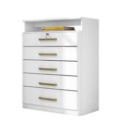 Cômoda Triunfo 5 Gavetas Branco - Demóbile, Branco