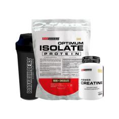 KIT Optimum Isolate Protein 900g + Power Creatina 100g + Coqueteleira 