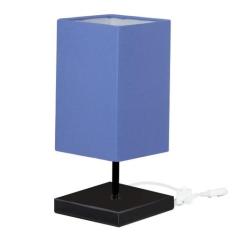 Abajur Eros Quad Azul com Base Inox toda Preta - MARRYLUZ