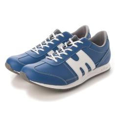 MOBUS(モーブス) Tênis masculino casual de couro STRAS, Azul saxofone, 38