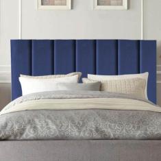 Cabeceira Estofada Cama Box King 195 cm Sophia Carla Veludo - Tatite D