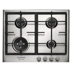 Cooktop 4 Bocas a Gás Natural e GLP Brastemp Inox - Acendimento Automá
