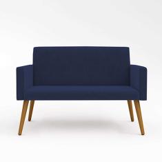 Sofá Namoradeira 2 Lugares - Balaqui Decor Azul Marinho