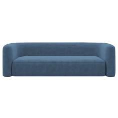Sofá 3 Lugares 200cm Orgânico Luxo Recepção Melina Linho Adj Decor Azul Royal