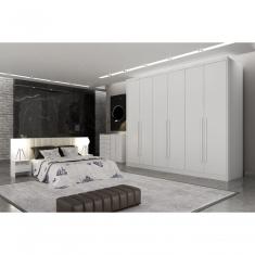 Guarda Roupa Casal 6 Portas 8 Gavetas Maldivas-branco Móveis Novo Horizonte