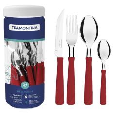 Faqueiro New Kolor Tramontina Vermelho com 24 Peças