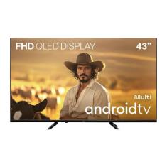 Smart TV Multi 43 QLED Full HD Android - TL066MQ, Preto