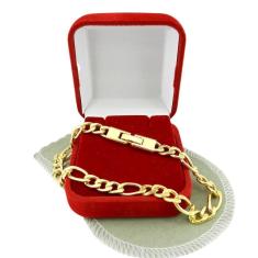 Pulseira Masculina 24Cm 6Mm Largura Folheada Ouro Pl102
