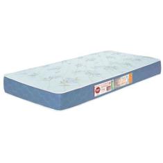 Colchão Solteiro Sleep Max Espuma D45 96X203x18cm Branco/Azul - Castor