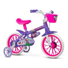 Bicicleta Infantil Aro 12 Violet com Rodinhas, Nathor