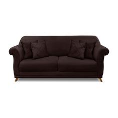 Sofá 3 Lugares Abruzzo Suede Café 180 cm