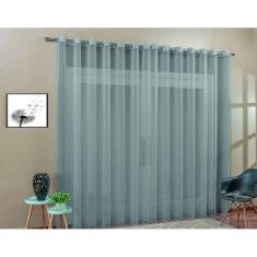 Cortina Voil Sala Ou Quarto 6,00x2,80 Ilhós Cromado