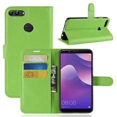 Capa HUAWEI Y9 2018, capa carteira flip de couro PU premium com compartimento para cartão, suporte e fecho magnético [capa interior à prova de choque de TPU] Compatível com HUAWEI Y9 2018