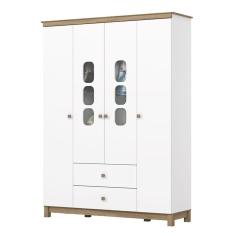 Guarda Roupa Infantil Aconchego 4 Portas Branco Jequitibá HP - Henn
