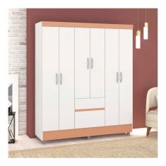 Guarda-roupa Casasl Panama 6 Portas Branco/ Camarim
