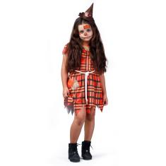 Fantasia Halloween Espantalho Menina Infantil Com Chapéu?