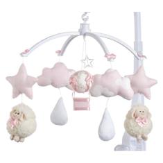 Móbile para berço musical e giratório Ovelhinha Rosa