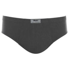 Cueca Slip Mash Masculina Algodão Lisa, Gg, Cinza chumbo