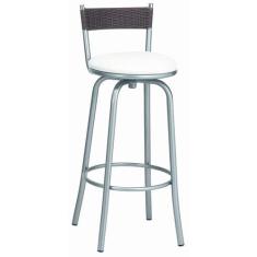 Banqueta Media material sintético Branco e Junco Sintetico Tabaco 1252