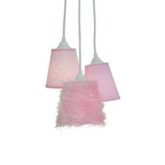 Lustre Pendente Menina Algodão Doce Rosa - Crie Casa