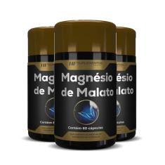 3x MAGNÉSIO DE MALATO PREMIUM 60 CAPS HF SUPLEMENTOS
