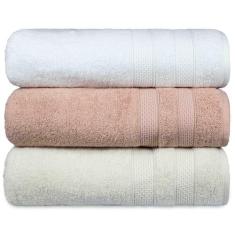 Kit 3 Toalha de Banho Fio Penteado Extra Macia - Comfort - Central Toa