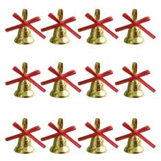 Enfeite De Natal Sinos Dourados 3cm X 2,5cm - 12 Unidades