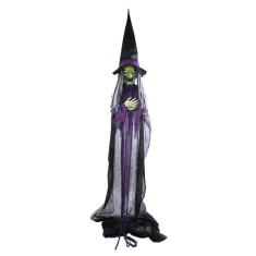 Boneco Bruxa Vanda Decoração Halloween Com Som E Luz