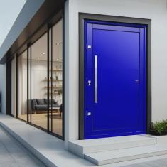 Porta Pivotante Lambril com Puxador Lado Direito Elite 216x130 Azul