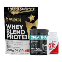 Kit: Whey Blend Protein Concentrado e Isolado - 900g + Creatina Monohidratada Pote 300g-Unissex
