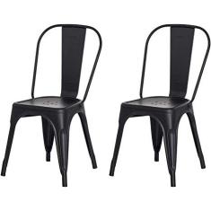 Kit 2 Cadeiras Tolix Iron Design Preta - Universal Mix