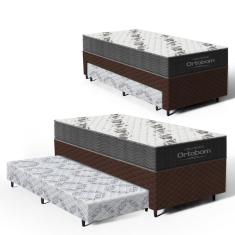 Cama Box com Colchao de Espuma D33 Ortobom Airtech 100 + Auxiliar de Espuma Unique Solteiro 88cm
