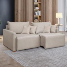 Sofá Cama Retrátil e Reclinável 220cm Júlia Veludo YesCasa