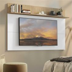 Painel TV 65&quot; c/ Prateleira Amsterdã Plus Multimóveis Branco/Rustic
