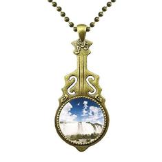 DIYthinker Colar de cachoeira florestal, ciência, natureza, paisagem, bijuteria antiga, pingente de música