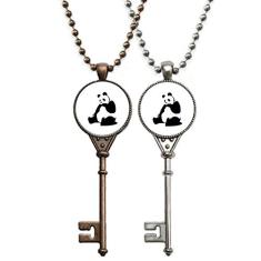 OFFbb-USA China National Treasure Panda Contorno Chaveiro Colar Pingente Joias Decoração Casal
