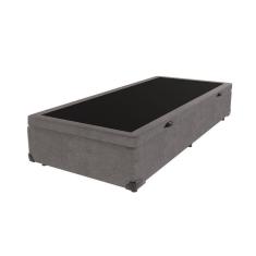 Base Box Baú Solteiro Cinza De Madeira 88cm Kazamix
