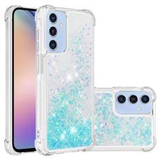 COTDINFOR Compatível com Samsung Galaxy A15 5G Capa líquida com glitter linda capa de telefone brilhante flutuante areia movediça à prova de choque protetora macia TPU feminina capa feminina para