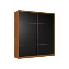 Roupeiro 2 Portas Casal Barcelona Nogueira Preto Prime - Mais de Casa