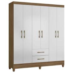 Guarda Roupa Panamá Naturale/ Branco 6 Portas 2 Gavetas Moval
