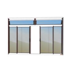 Janela Plus 4 Folhas com Bandeira Vidro Reflex 100cm X 120cm Brimak