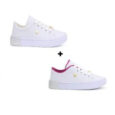 Tênis Kit Dois Pares Infantil Escolar Sola Antiderrapante Feminino - K