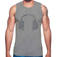 Regata Headphone Palavras - Foca na Moda, Cinza, G