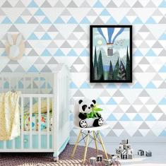 Quadro Decorativo Figurativo Paisagem com Balão 45x34cm - Quadros On-l