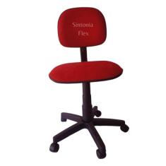 Cadeira secretaria com regulagem de altura suede vermelho - Sintonia F