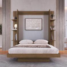 Cama Casal com Estante Articulável Vertical Vancouver para colchões 13