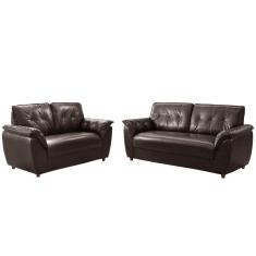 Sofá Rondomóveis 3 e 2 lugares R220 Cosmo revestimento em p. U – Café