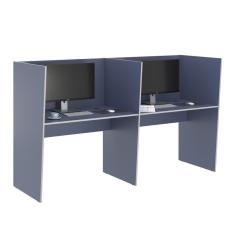 Escrivaninha Office 2 Lugares Letonia Azul