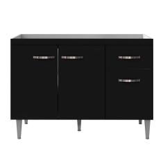 Balcão De Cozinha 3 Portas Cheltenham Preto Fosco