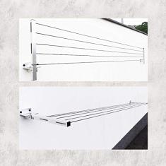 Varal Roupa Alumínio Articulado Retratil Parede 5 Cordas